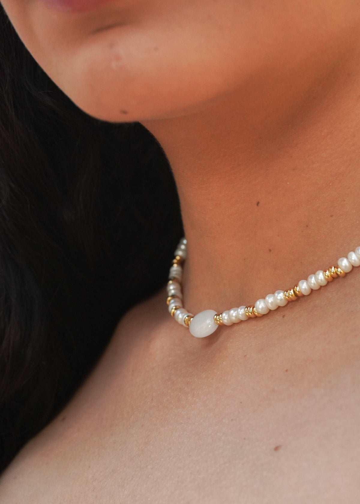 Choker Pérolas Ipê Branco