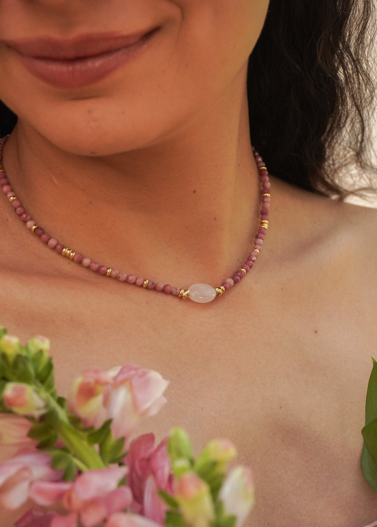 Choker Cristais Ipê Rosa