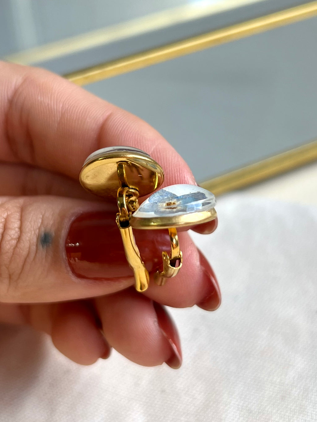 Brinco Jardim Miosótis Dourado - BAZAR 363