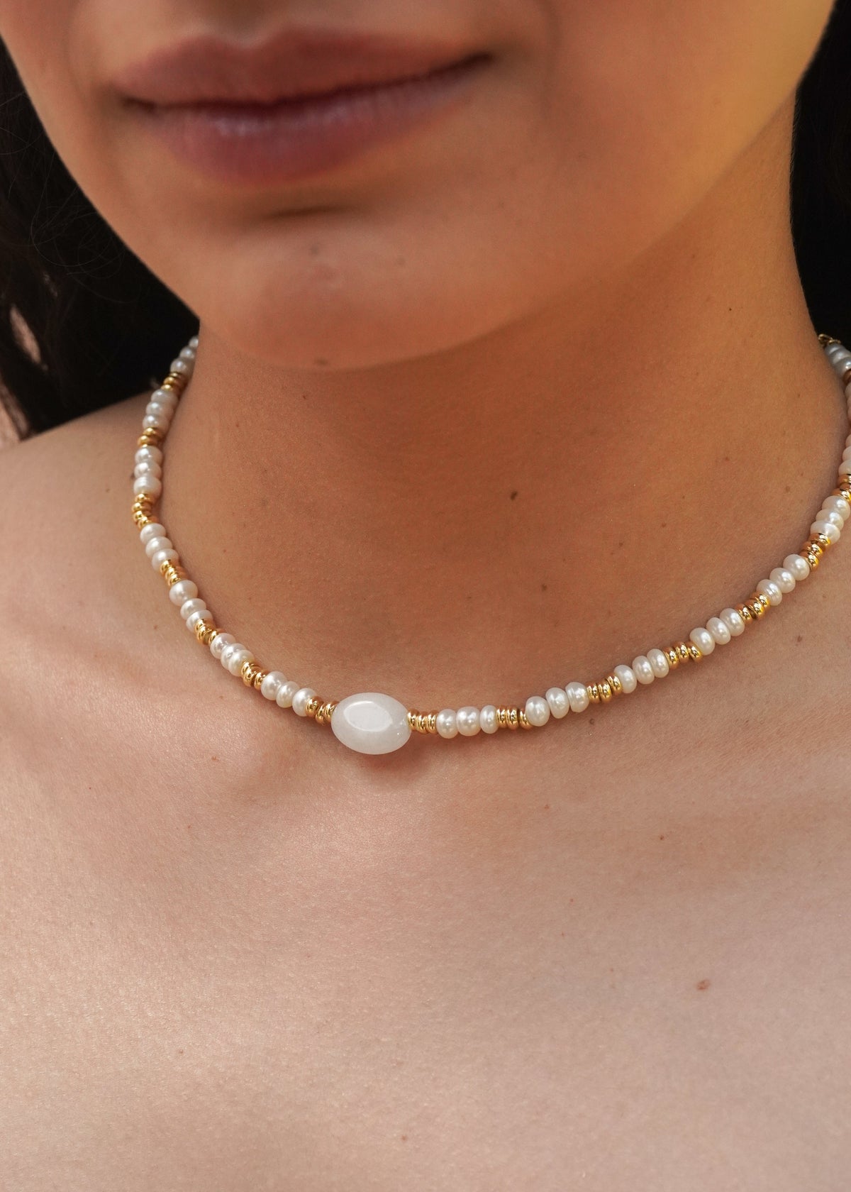 Choker Pérolas Ipê Branco