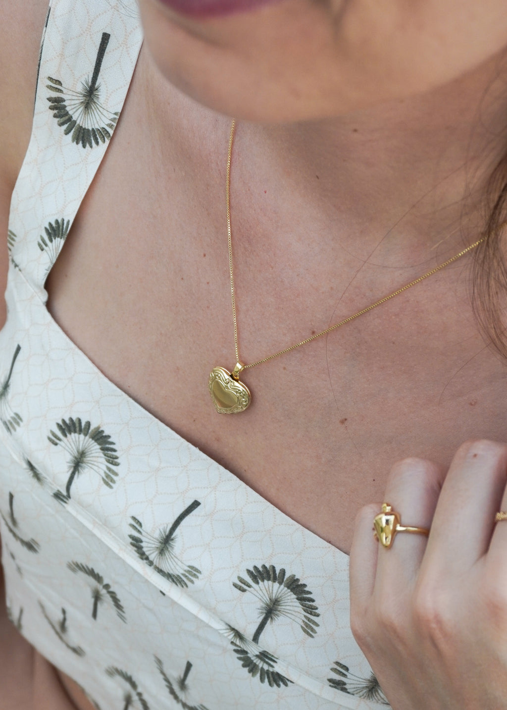 Relicário de Foto Coração Decorado