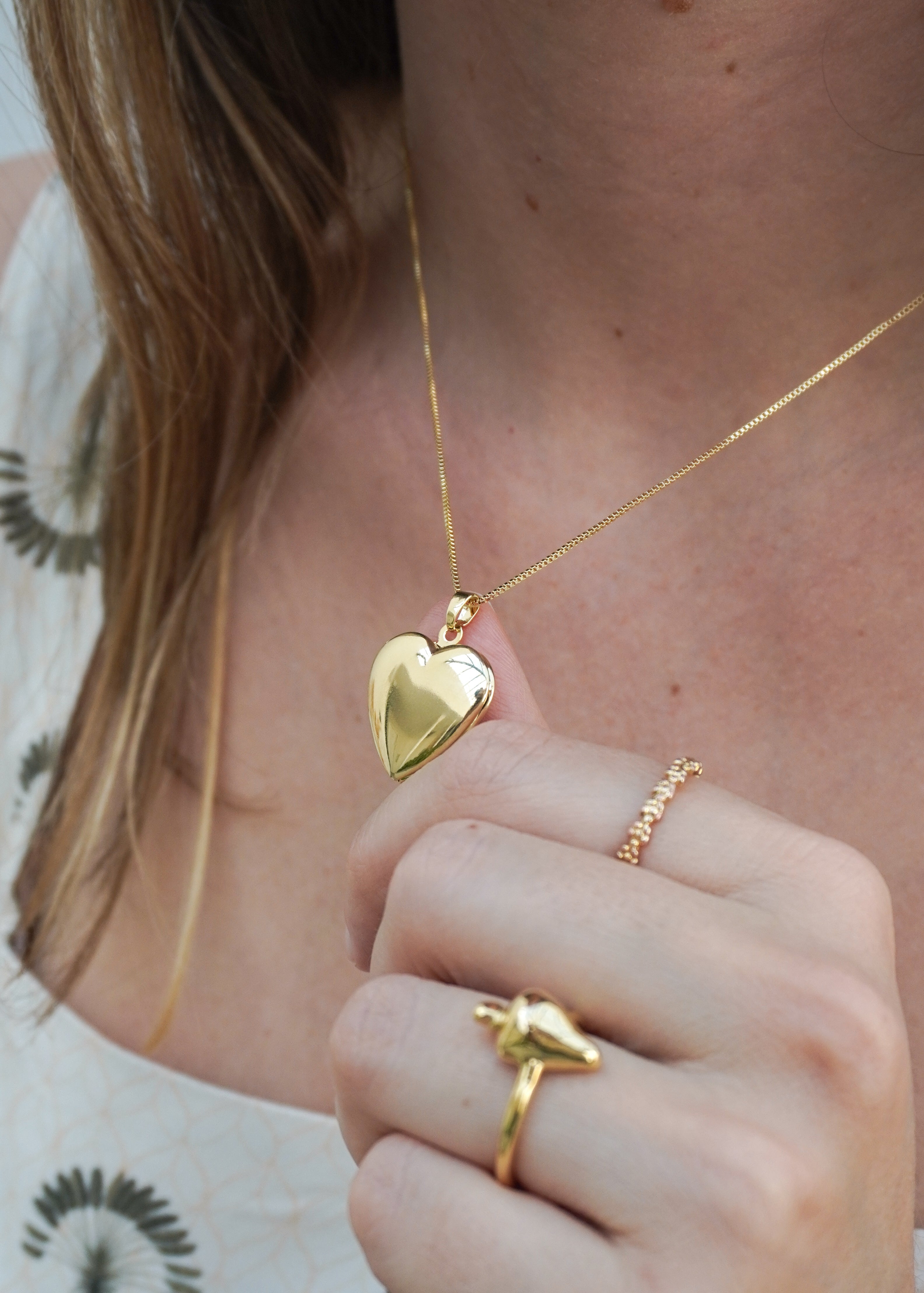 Relicário de Foto Coração Liso