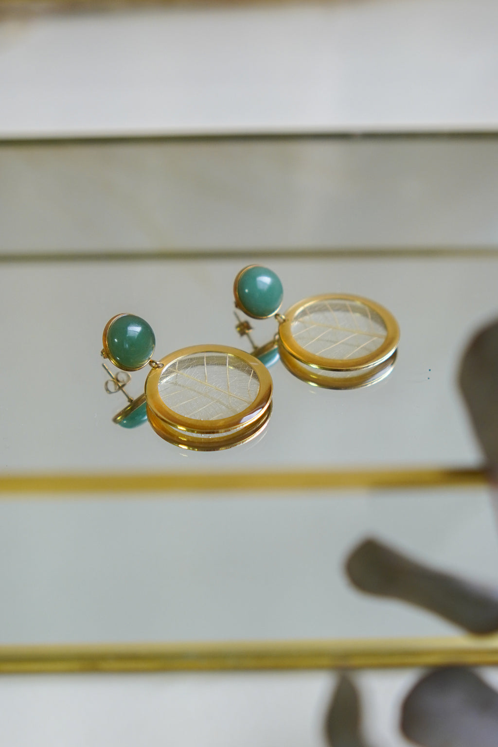 Brinco Equilíbrio Quartzo Verde