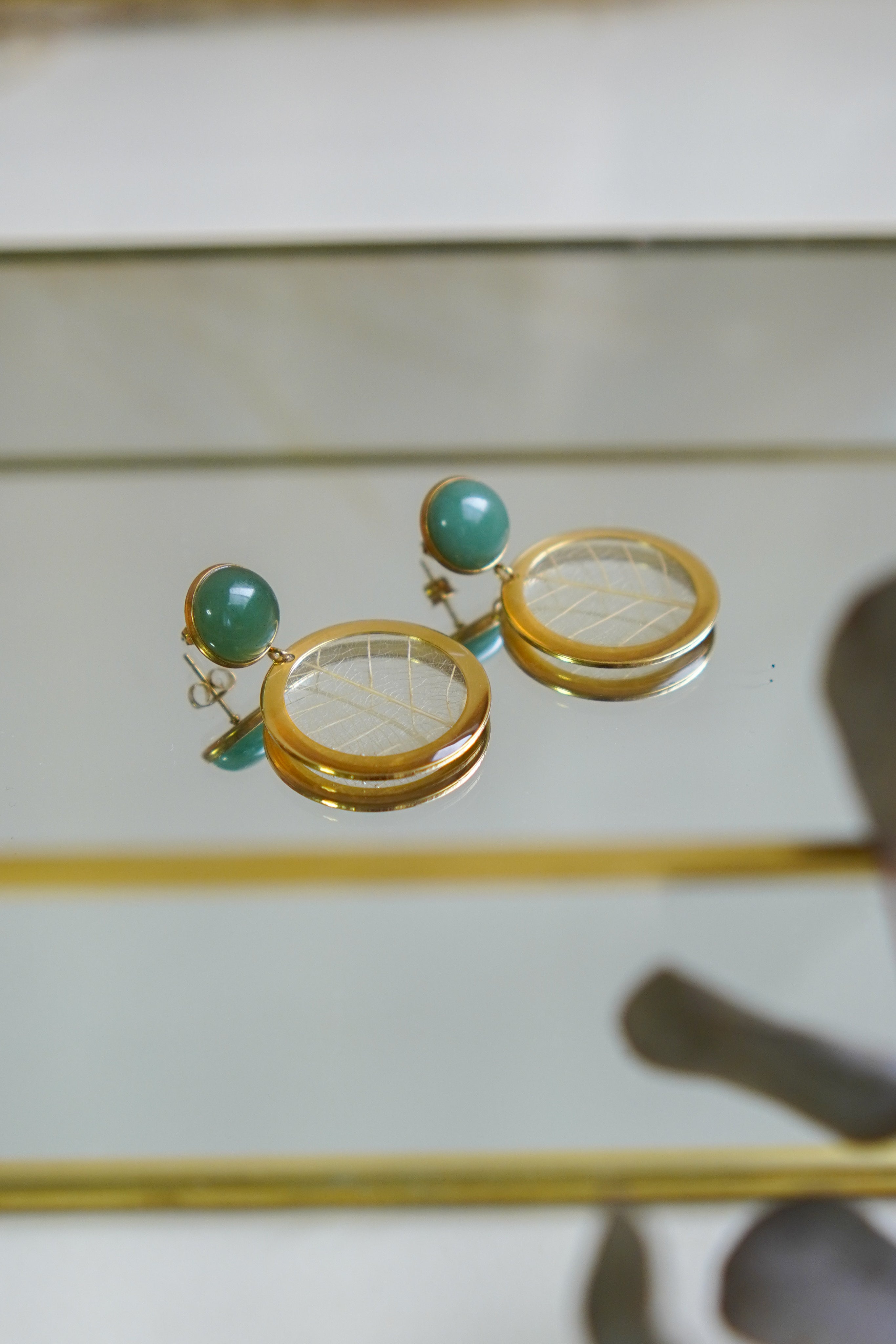 Brinco Equilíbrio Quartzo Verde