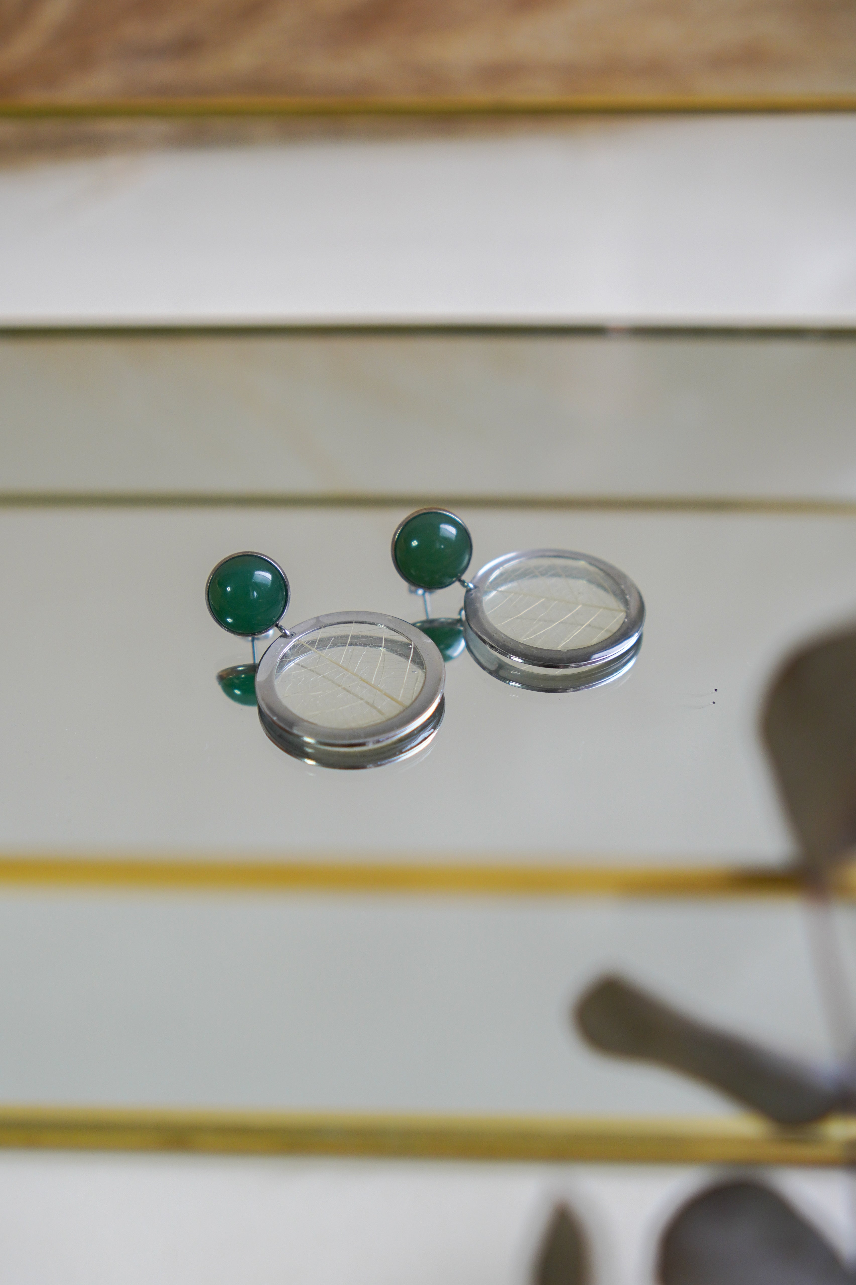 Brinco Equilíbrio Quartzo Verde