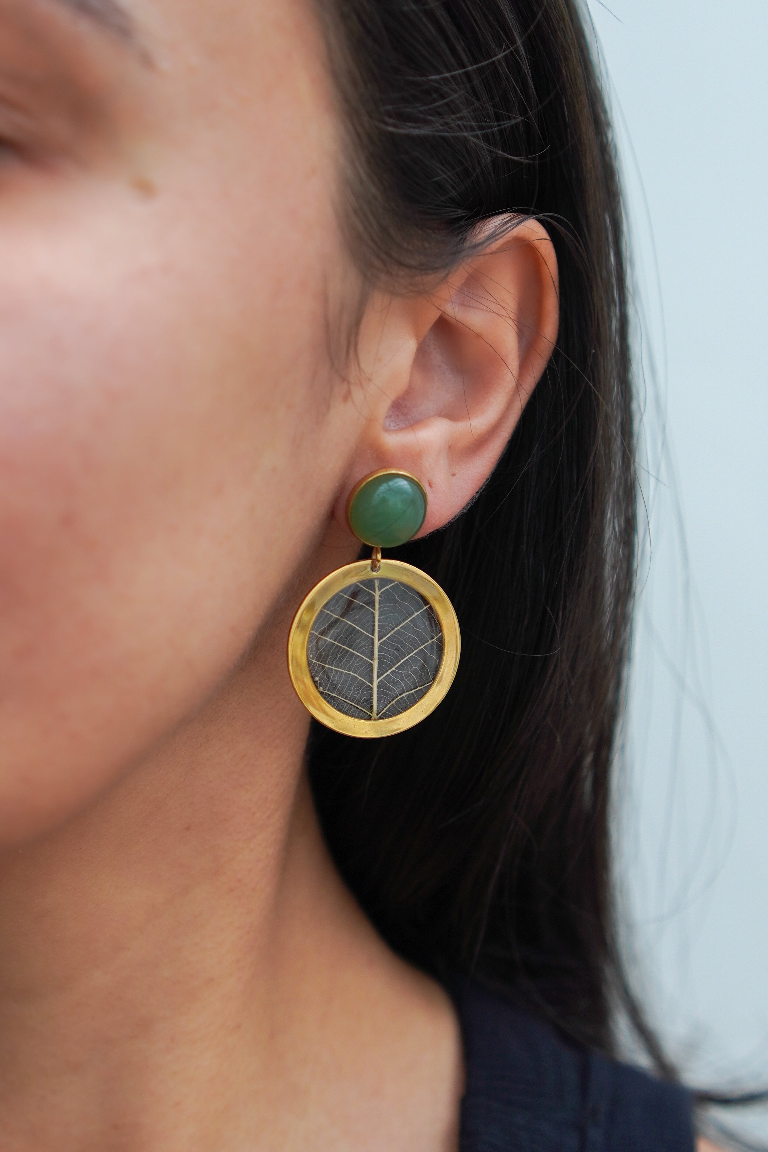 Brinco Equilíbrio Quartzo Verde