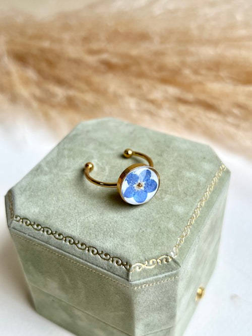 Anel Ajustável Miosótis - BAZAR