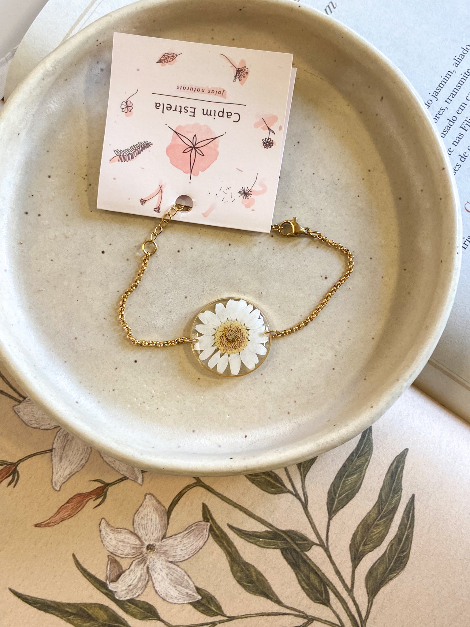 Pulseira Margarida Dourada - Bazar