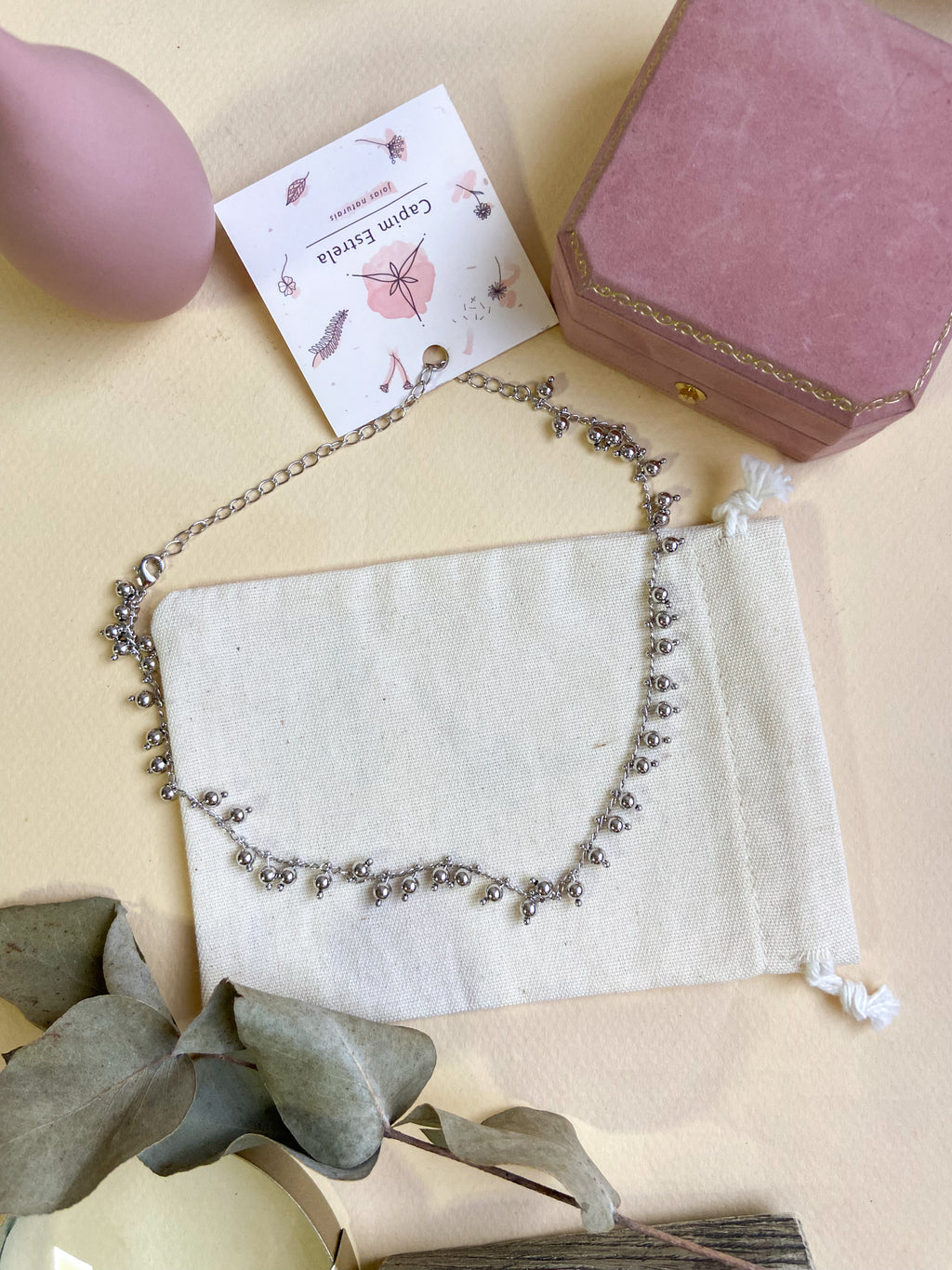 Choker Clarisse Prateada - Bazar