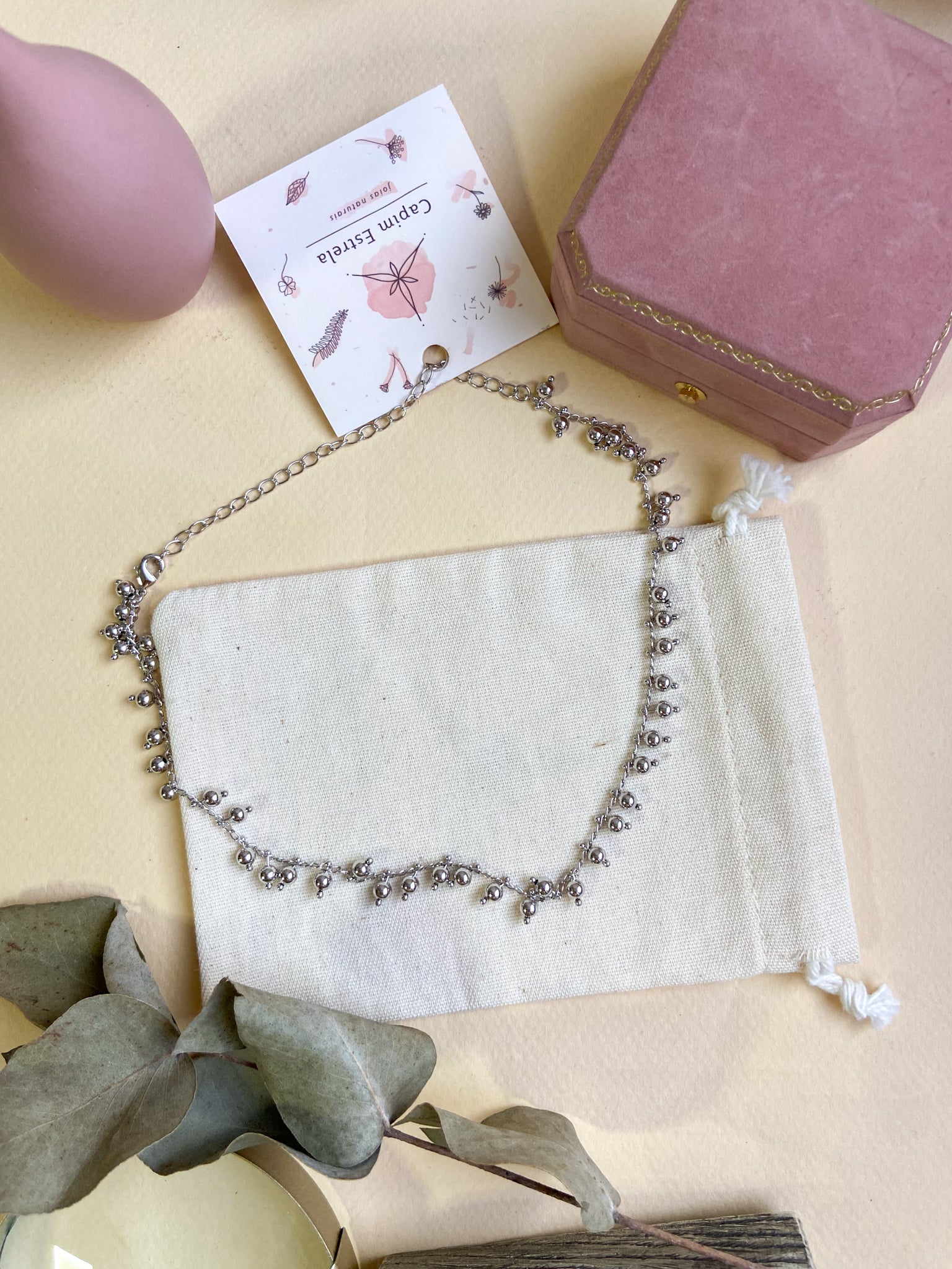 Choker Clarisse Prateada - Bazar